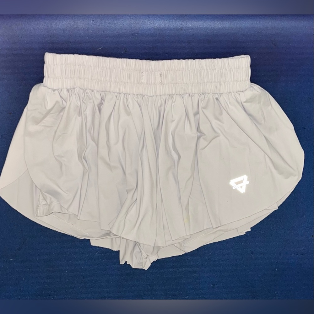 Luogongzi 2 in 1 Flowy Running Lined Shorts Women Size Medium light gray